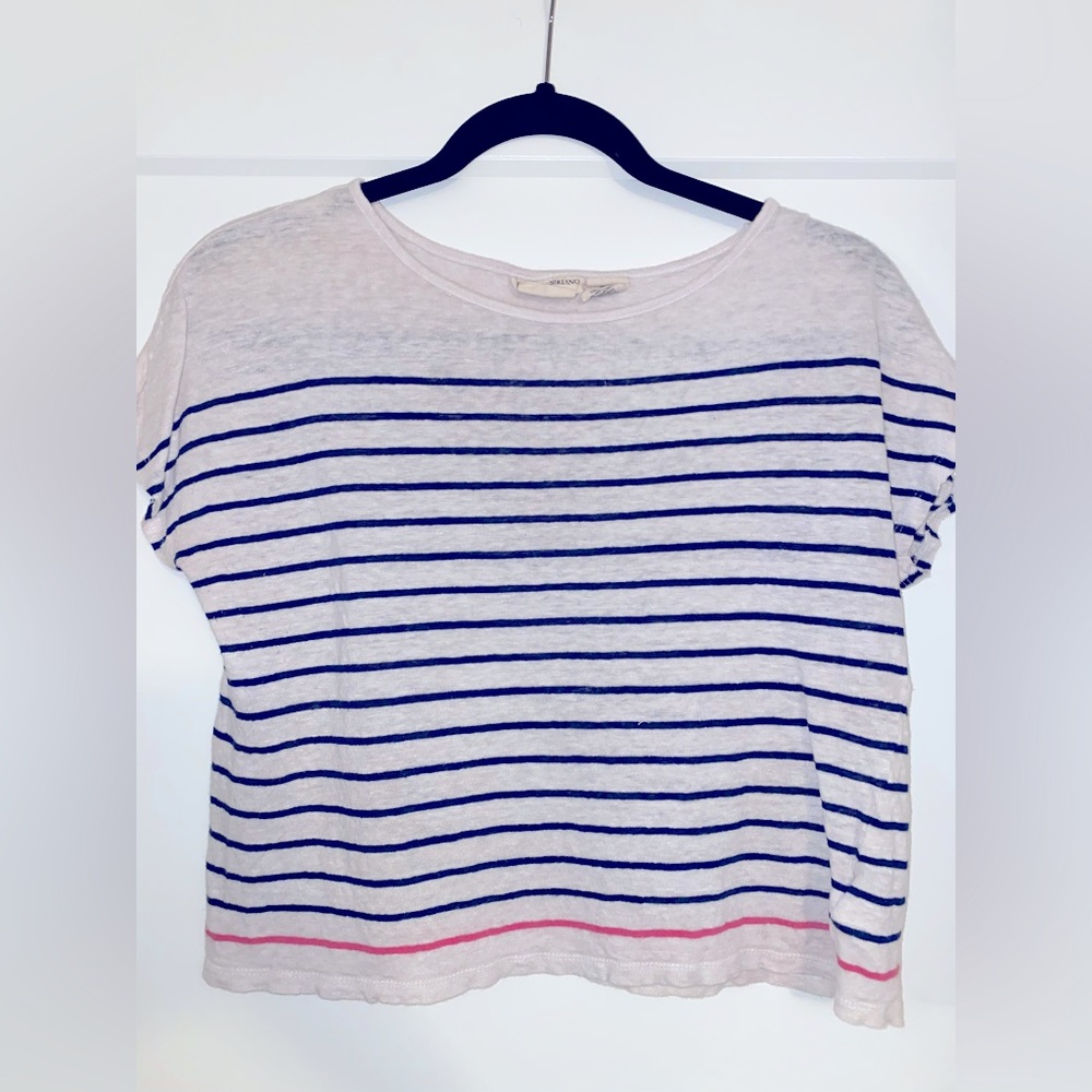 Christian Siriano New York Short Sleeve Stripped shirt